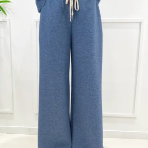 KERSO - Pantalone Felpa - DENIM