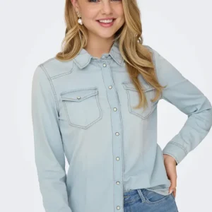 ONLY - Camicia Jeans - JEANS CHIARO