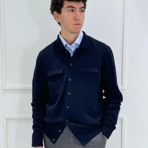 Maglia Bottoni e Tasche - BLU