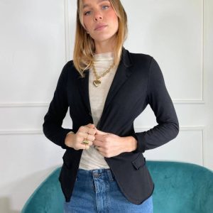 KERSO - Giacca Taglio Vivo 1 Bottone - NERO