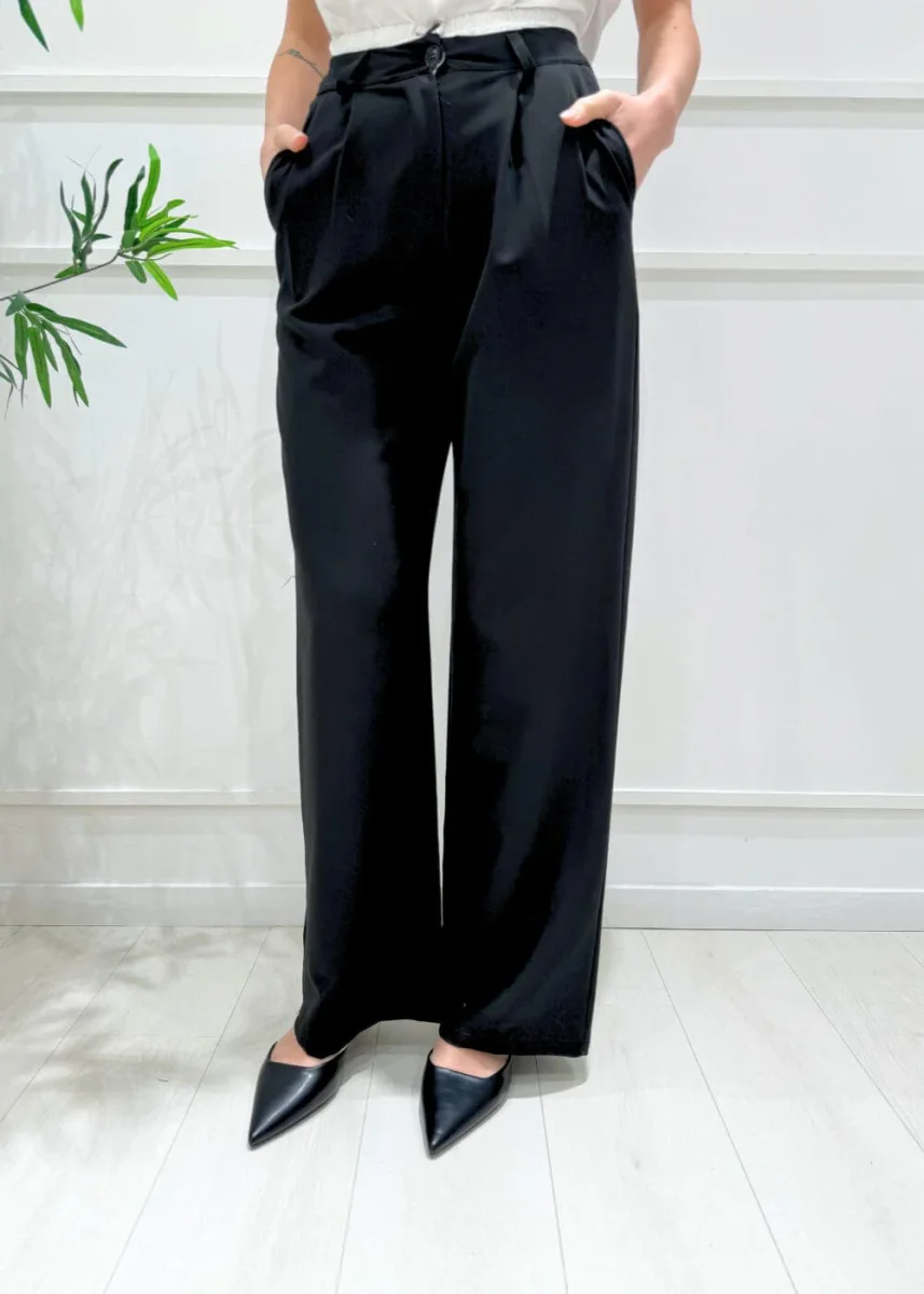 KERSO - Pantalone Largo Pences - NERO