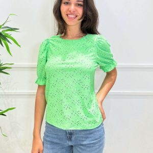 ONLY - Maglia Puff - VERDE