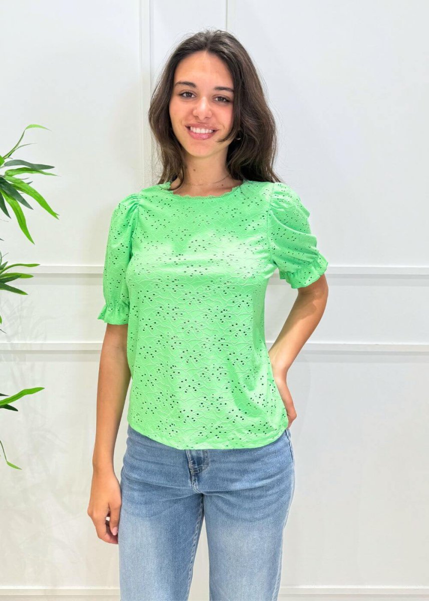 ONLY - Maglia Puff - VERDE