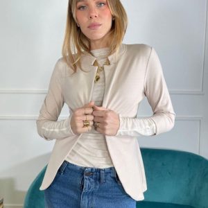 KERSO - Giacca Aperta Collo Coreana - BEIGE