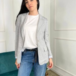 KERSO - Giacca Felpa Stampa Dietro - GRIGIO