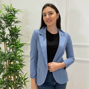 KERSO - Giacca taglio Vivo - CELESTE