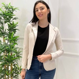 KERSO - Giacca Taglio Vivo 1 Bottone - BEIGE