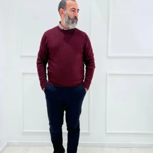 Maglia Girocollo Punta Spillo - BORDEAUX