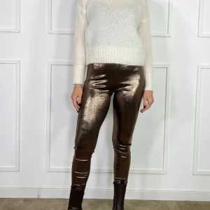 vic - leggins laminato - bronzo