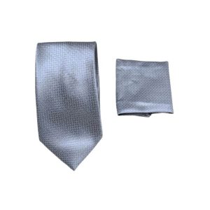 Cravatta con Fazzoletto - GRIGIO