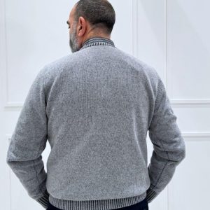 Maglia girocollo melange - GRIGIO