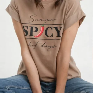 SUSY MIX - T-shirt Marmorizzata - CAMEL