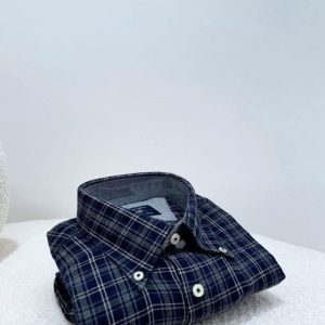 Camicia B.D Flanella Regular - BLU