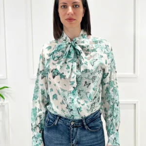 kerso - camicia fantasia fiocco - tiffany