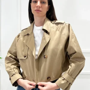 KERSO - Trench Corto - BEIGE