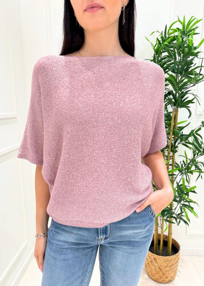 KERSO - Maglia Lurex - ROSA - immagine 3