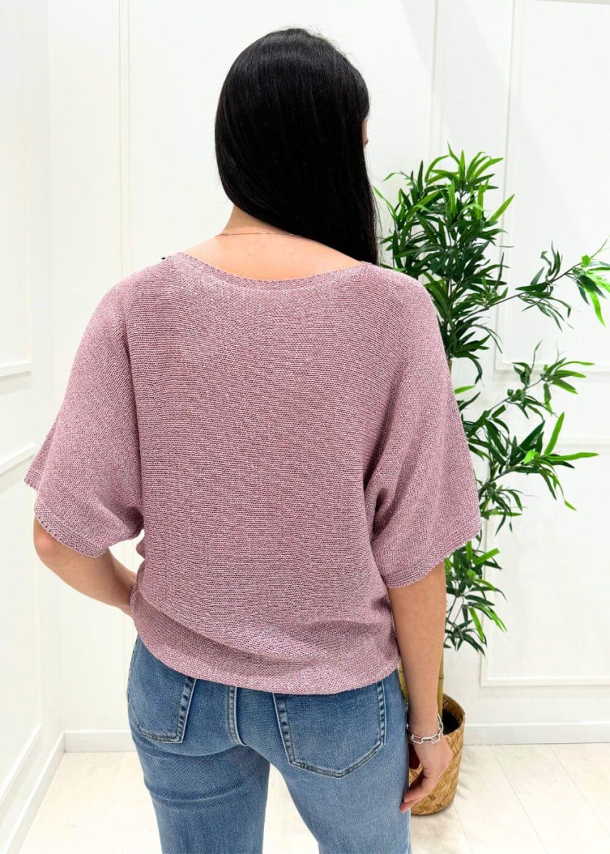 KERSO - Maglia Lurex - ROSA - immagine 4