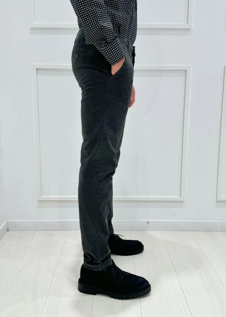 Pantalone Quadri Slim - GRIGIO - immagine 3