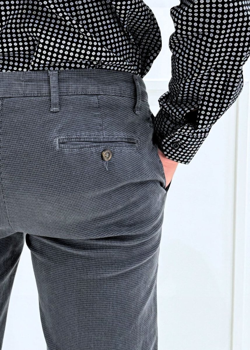 Pantalone Quadri Slim - GRIGIO - immagine 4