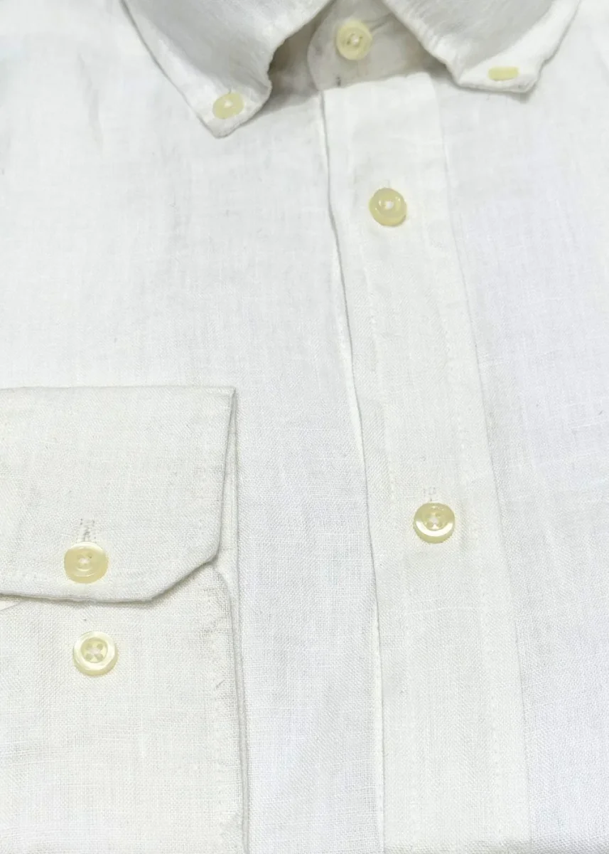 Camicia b.d Lino - BIANCO - immagine 5