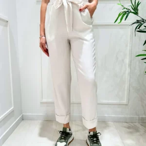 KERSO - Pantalone Fiocco - PANNA