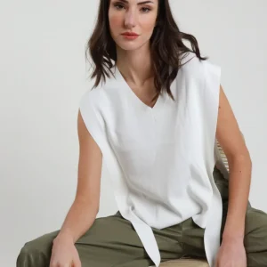 SUSY MIX - Gilet Lacci - BIANCO