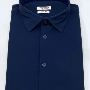 kerso - camicia collo morbido slim fit no stiro - blu