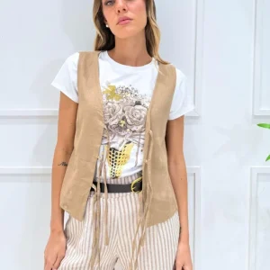 KERSO - Maglia Gilet - CAMEL