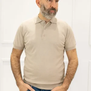 rifle - polo m/m in maglia - beige