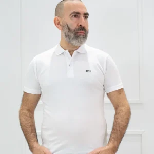 rifle - polo m/m tinta unita - bianco