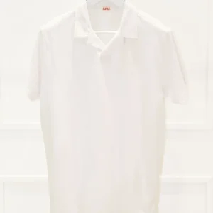 rifle - polo m/m effetto fiammato - bianco