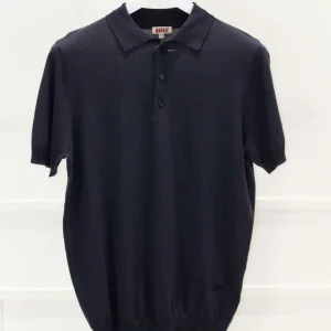 rifle - polo m/m in maglia - blu