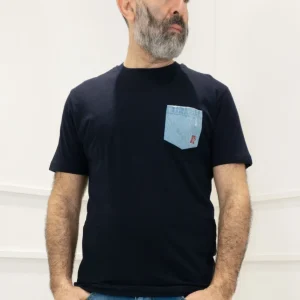 Rifle - T-Shirt m/m taschino Jeans Rifle - BLU