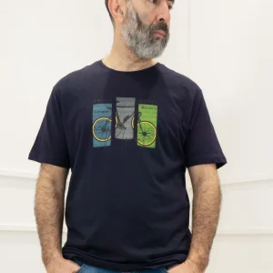 Coveri - T-Shirt m/m stampa bicicletta - BLU