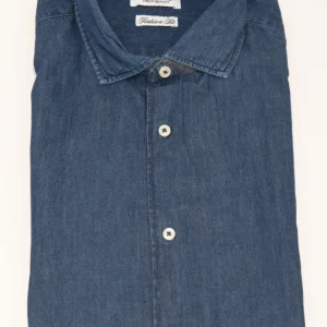 kerso - camicia jeans collo francese - denim