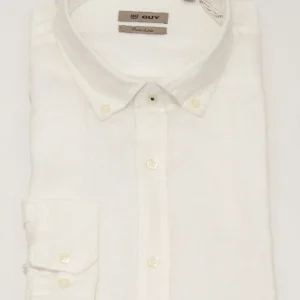 kerso - camicia b.d lino regular fit - bianco