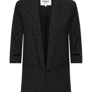 ONLY - Giacca Lunga Strass - NERO