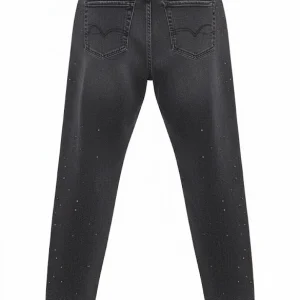 only - jeans strass laterali - grigio