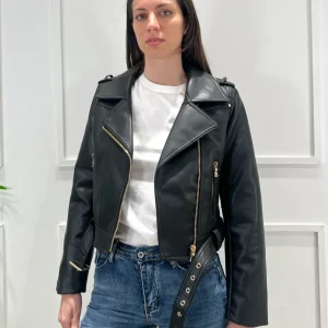 kerso - chiodo ecopelle - nero