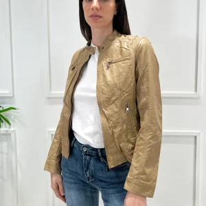 kerso - giubbino ecopelle - beige