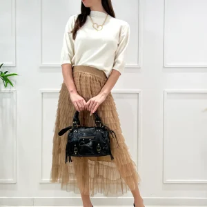 kerso - gonna tulle balze - camel