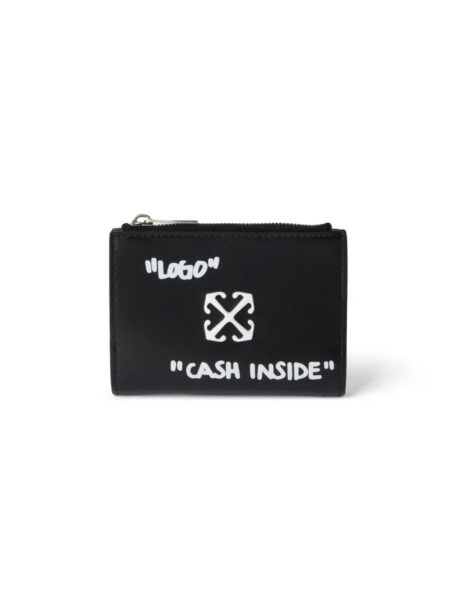 OFF WHITE - JITNEY QUOTE ZIPPED BIFOLD