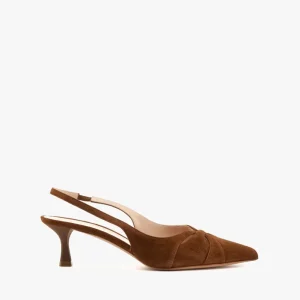 Slingback camoscio sigaro