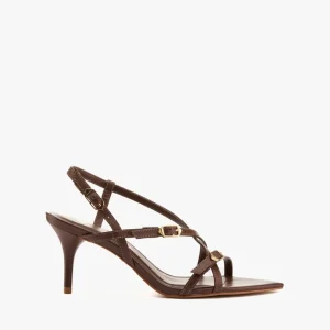 Sandalo pelle marrone cinturini