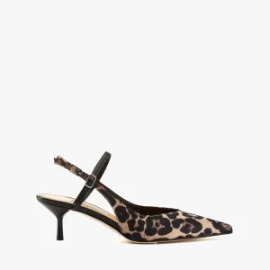 Slingback raso leopard