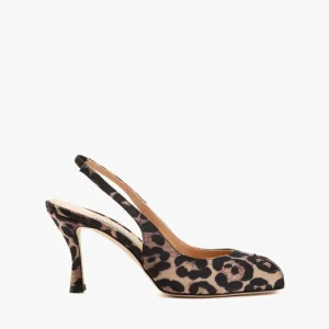 Slingback spuntato raso maculato