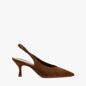 Slingback camoscio choco