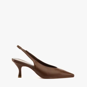 Slingback in nappa choco