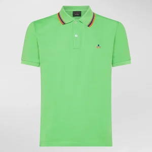 Polo con logo in contrasto multicolor