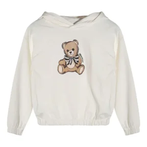 felpa con stampa e cappuccio